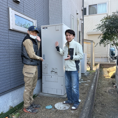 パナソニックエコキュートHE-K37BQから三菱エコキュートSRT-S377｜エコキュート交換工事｜茨城県水戸市中原町｜