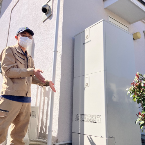 パナソニックエコキュートHE-S46GQからパナソニックエコキュートHE-S37LQS｜エコキュート交換工事｜埼玉県比企郡小川町｜