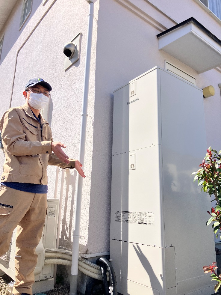 パナソニックエコキュートHE-S46GQからパナソニックエコキュートHE-S37LQS｜エコキュート交換工事｜埼玉県比企郡小川町｜