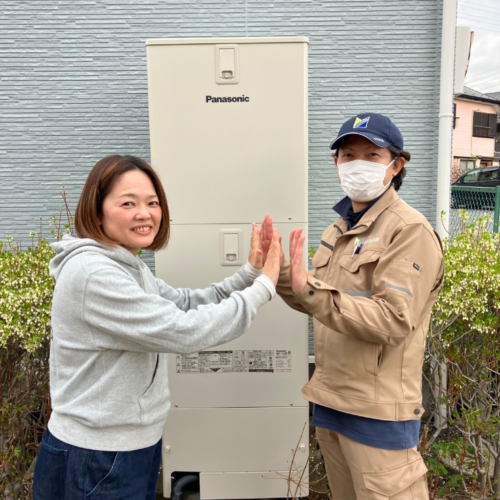 東芝エコキュートHWH-FB371CTからパナソニックエコキュートHE-S37LQS｜エコキュート交換工事｜埼玉県桶川市鴨川｜