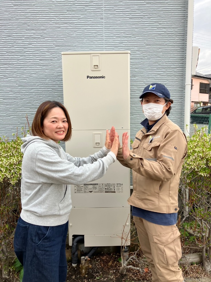 東芝エコキュートHWH-FB371CTからパナソニックエコキュートHE-S37LQS｜エコキュート交換工事｜埼玉県桶川市鴨川｜