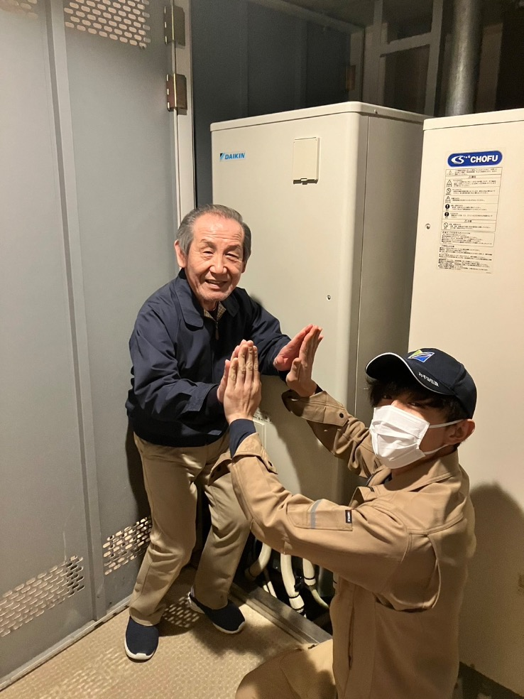 長府エコキュートEHP-3135GPXH-SからダイキンエコキュートEQX37ZFV｜エコキュート交換工事｜東京都葛飾区金町｜マンション｜ヴィナシス金町