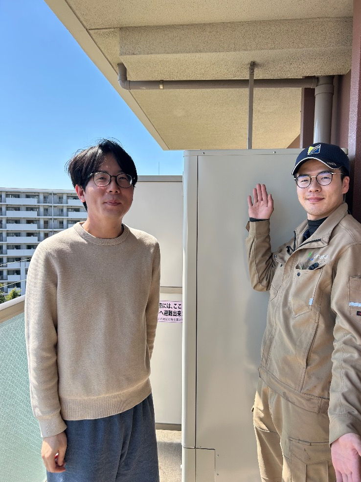 コロナエコキュートCTU-H3014AからダイキンエコキュートEQX37ZFV｜エコキュート交換工事｜千葉県我孫子市我孫子｜マンション｜グランレジデンス