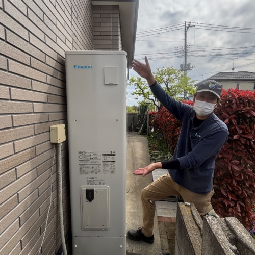 東芝エコキュートHWH-FBH372WCTGからダイキンエコキュートEQA37ZFTV｜エコキュート交換工事｜埼玉県久喜市菖蒲町台｜