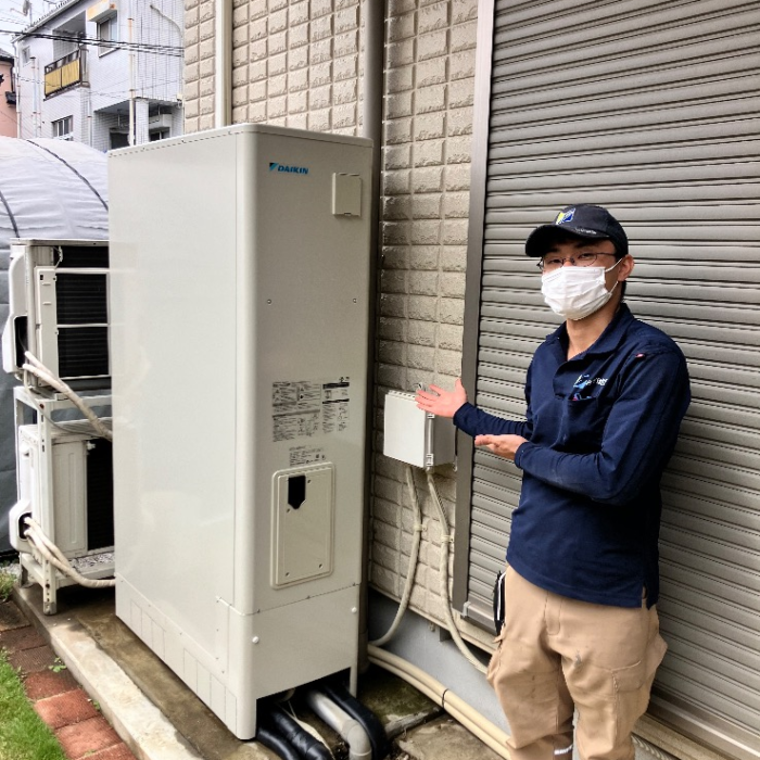 積水エコキュートCFT-37WP1からダイキンエコキュートEQA37ZFTV｜エコキュート交換工事｜埼玉県川越市新宿町｜