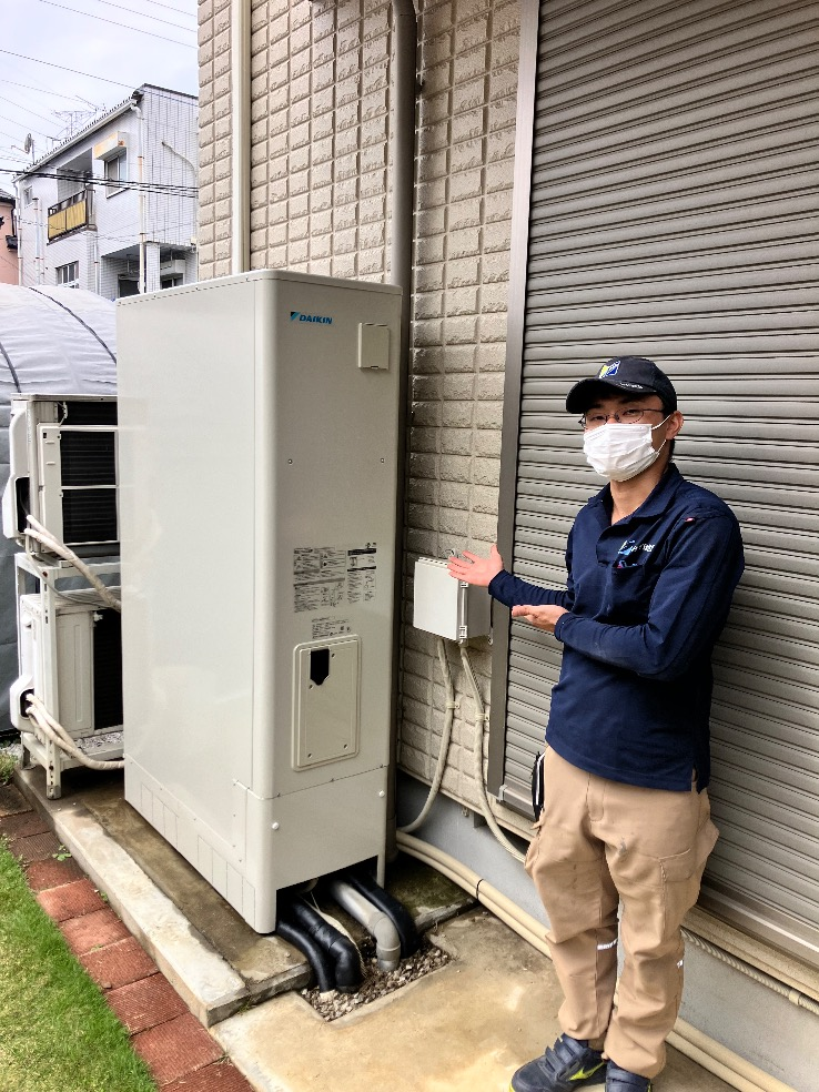 積水エコキュートCFT-37WP1からダイキンエコキュートEQA37ZFTV｜エコキュート交換工事｜埼玉県川越市新宿町｜