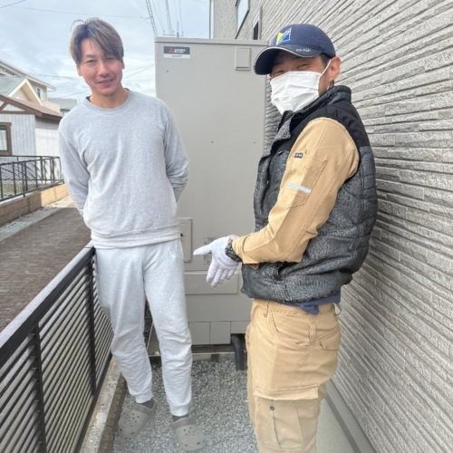 日立エコキュートBHP-TA37NHTから三菱エコキュートSRT-S377｜エコキュート交換工事｜群馬県邑楽郡板倉町朝日野｜