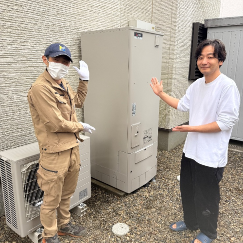 パナソニックエコキュートHE-37SGQCから三菱エコキュートSRT-S377U｜エコキュート交換工事｜茨城県那珂郡東海村須和間｜