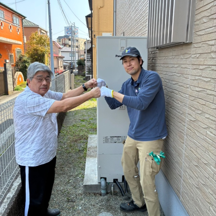 パナソニックエコキュートHE-K37AQからパナソニックエコキュートHE-S37LQS｜エコキュート交換工事｜神奈川県横浜市磯子区丸山