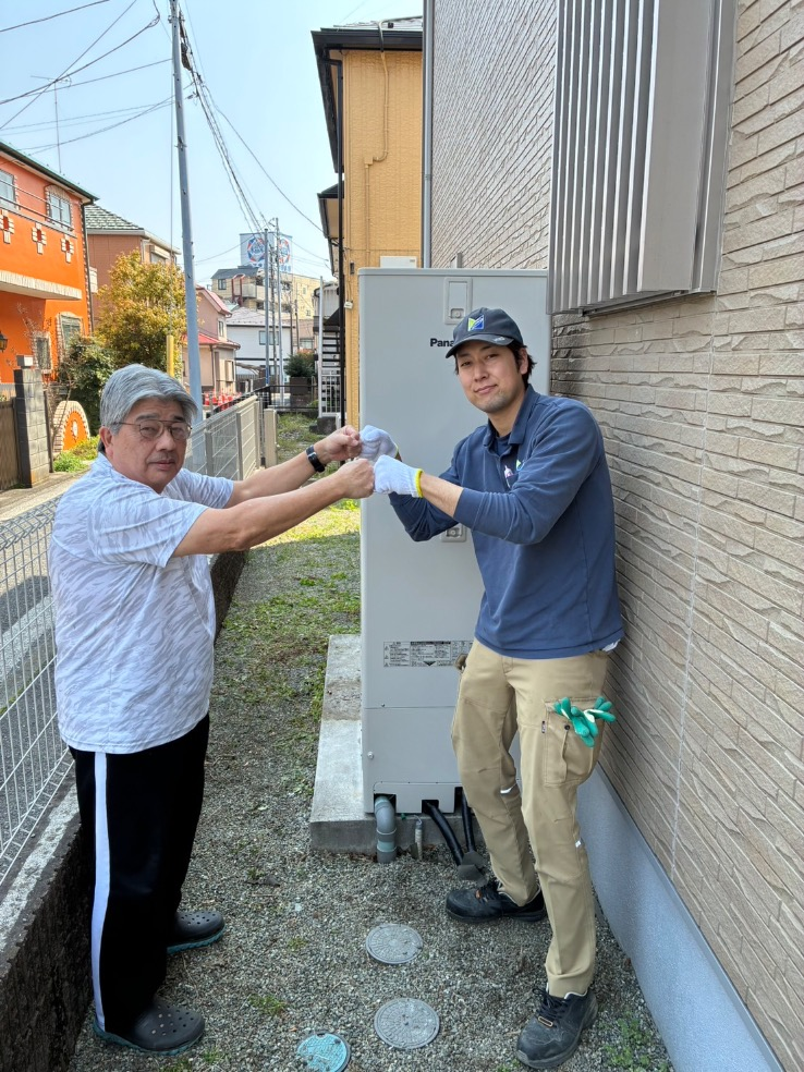 パナソニックエコキュートHE-K37AQからパナソニックエコキュートHE-S37LQS｜エコキュート交換工事｜神奈川県横浜市磯子区丸山