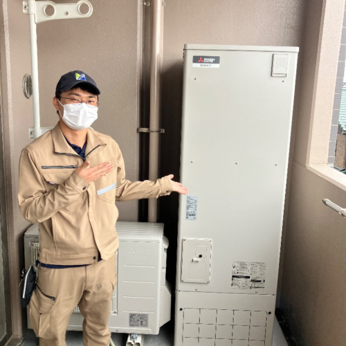 三菱エコキュートSRT-HPT30WD2から三菱エコキュートSRT-W306D-2｜エコキュート交換工事｜埼玉県白岡市新白岡｜マンション｜ルネサンスサンフェスタ