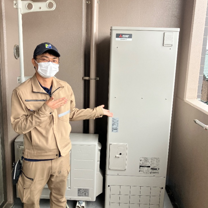 三菱エコキュートSRT-HPT30WD2から三菱エコキュートSRT-W306D-2｜エコキュート交換工事｜埼玉県白岡市新白岡｜マンション｜ルネサンスサンフェスタ