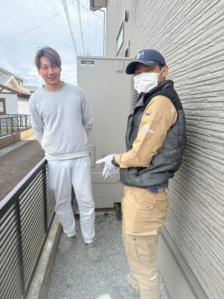 日立エコキュートBHP-TA37NHTから三菱エコキュートSRT-S377｜エコキュート交換工事｜群馬県邑楽郡板倉町朝日野｜