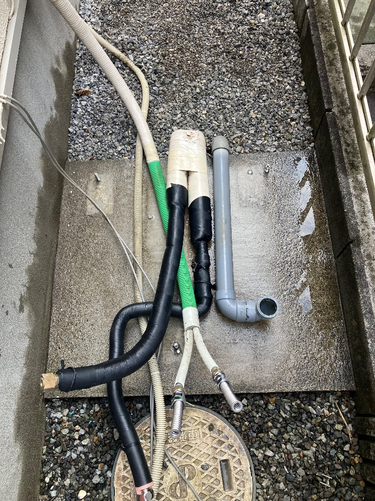 パナソニックエコキュートHE-K46CQからダイキンエコキュートEQX46ZFV｜エコキュート交換工事｜埼玉県上尾市地頭方｜