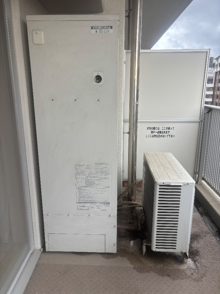 コロナエコキュートCTU-H3714AZから三菱エコキュートSRT-S377｜エコキュート交換工事｜東京都足立区新田｜マンション｜グランスイートハートアイランド