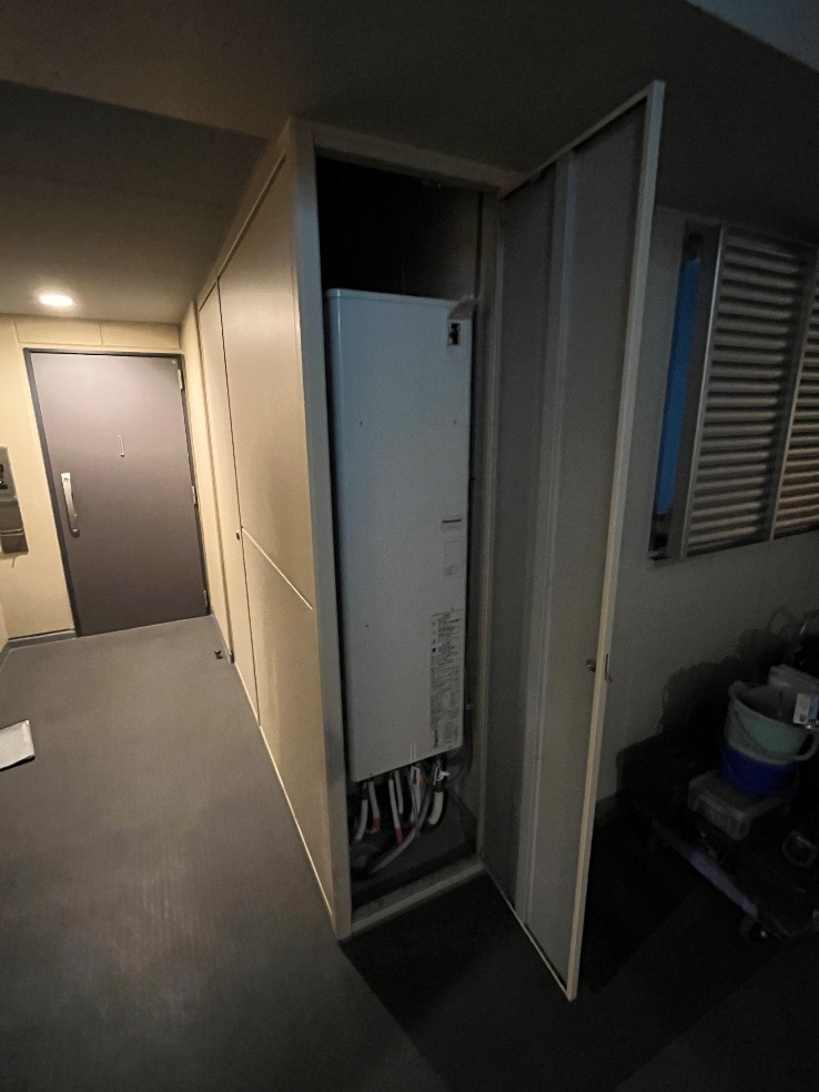 パナソニックエコキュートHE-W37CQからパナソニックエコキュートHE-H37LQS｜エコキュート交換工事｜千葉県八千代市緑が丘｜マンション｜パークタワー八千代緑が丘