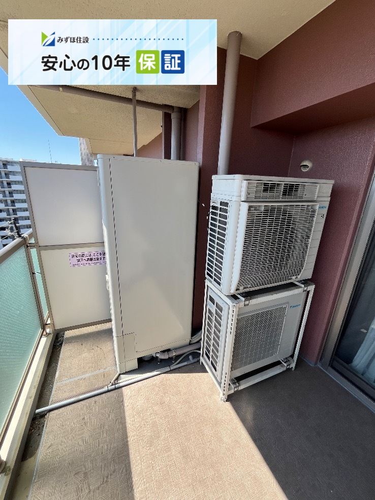 コロナエコキュートCTU-H3014AからダイキンエコキュートEQX37ZFV｜エコキュート交換工事｜千葉県我孫子市我孫子｜マンション｜グランレジデンス