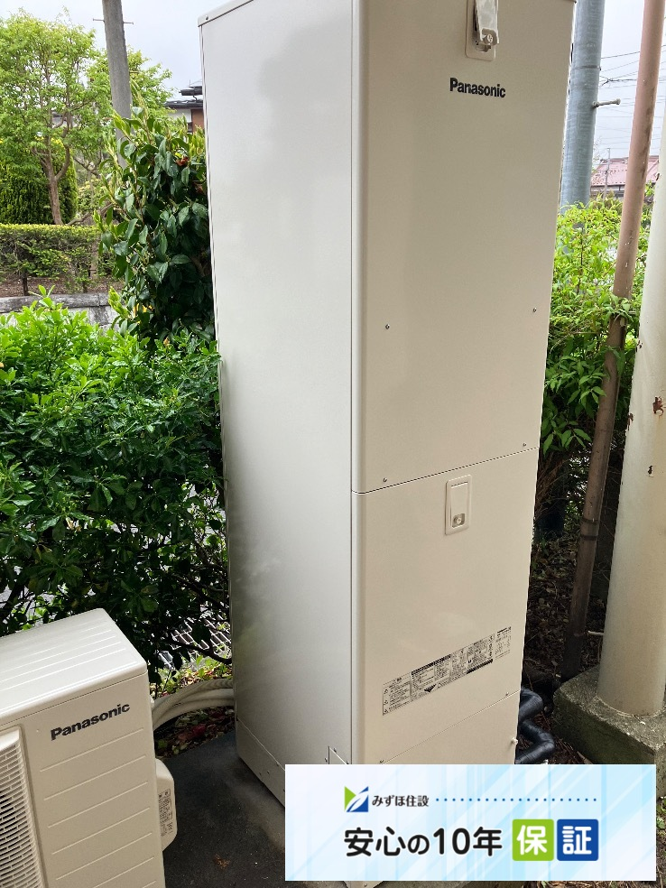 パナソニックエコキュートHE-46K2QTからパナソニックエコキュートHE-S46LQS｜日立HT-M8STWF-S｜エコキュート交換工事｜IH交換工事｜山梨県南都留郡富士河口湖町｜