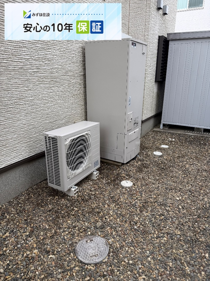 パナソニックエコキュートHE-37SGQCから三菱エコキュートSRT-S377U|エコキュート交換工事|茨城県那珂郡東海村須和間|