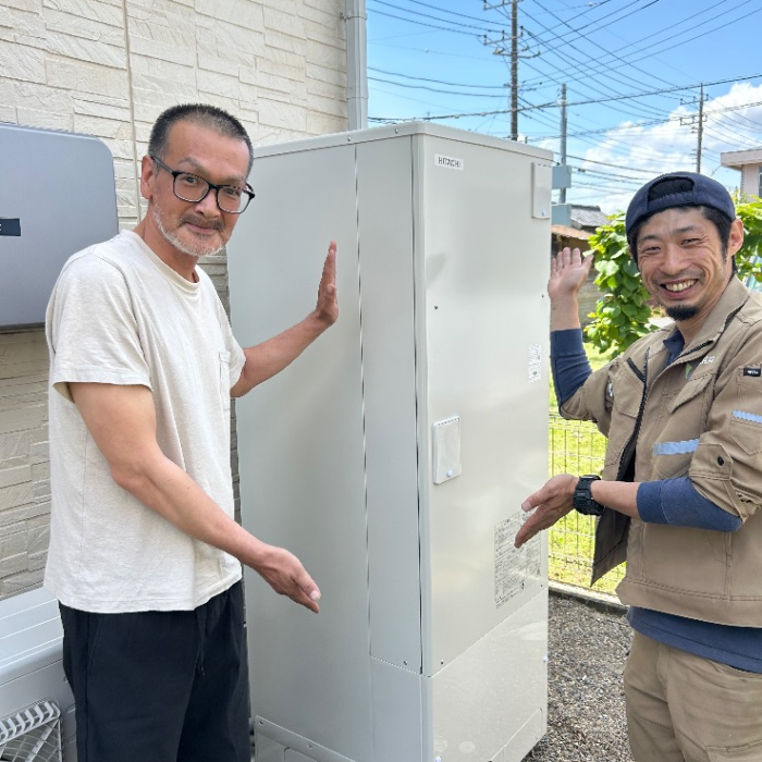 三菱エコキュートSRT-HPT37W5から日立エコキュートBHP-FG37XU｜エコキュート交換工事｜茨城県かすみがうら市｜