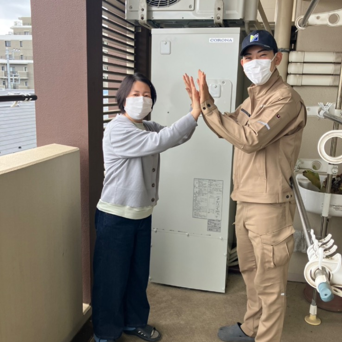 コロナエコキュートCTU-301DA11からコロナエコキュートCHP-S30AZ1-12｜エコキュート交換工事｜千葉県船橋市西習志野｜マンション｜パインズマンション習志野駅前
