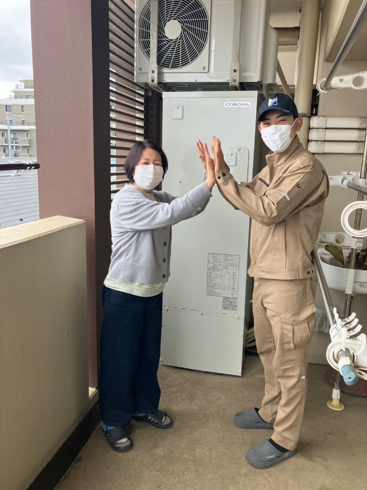コロナエコキュートCTU-301DA11からコロナエコキュートCHP-S30AZ1-12｜エコキュート交換工事｜千葉県船橋市西習志野｜マンション｜パインズマンション習志野駅前