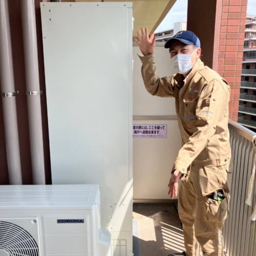 コロナエコキュートCHP-H3014AからコロナエコキュートCHP-S30AZ1-12｜エコキュート交換工事｜千葉県我孫子市我孫子｜マンション｜グランレジデンス