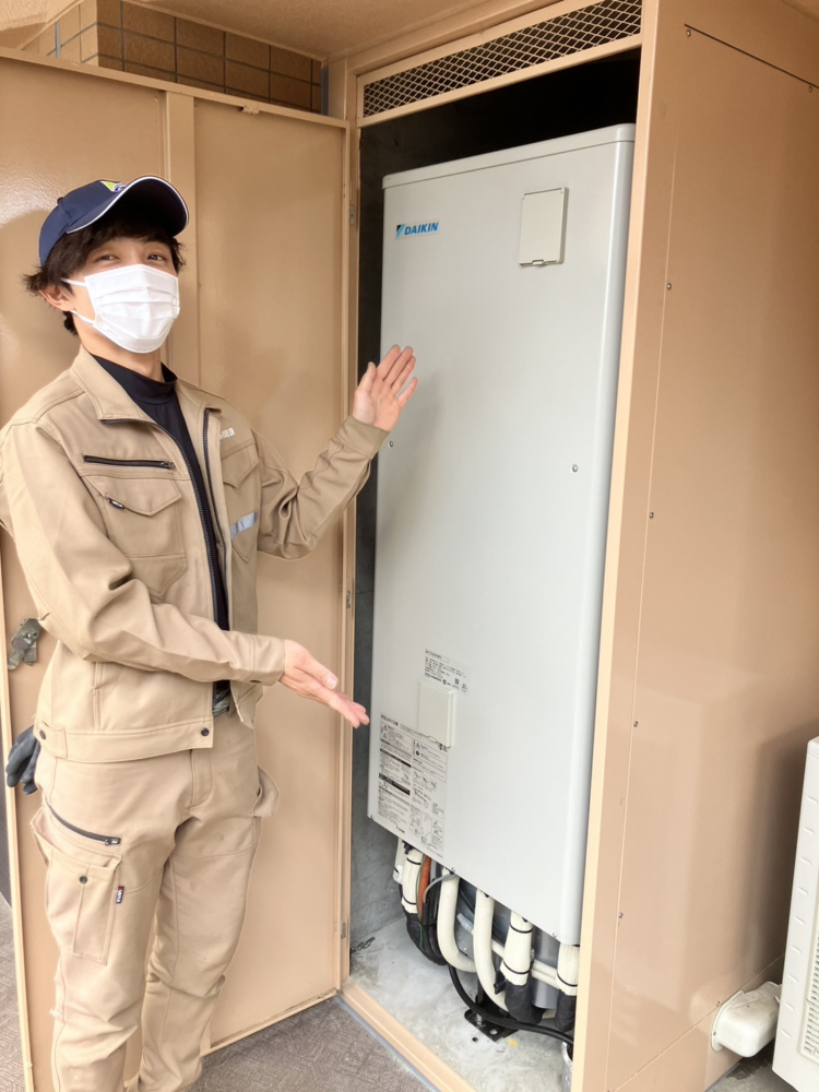 コロナエコキュートCTU-371D1A8-4からダイキンエコキュートEQX37ZFV|エコキュート交換工事|埼玉県川越市志多町|マンション|レーベンリヴァーレ川越ブラッセ