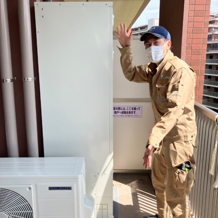 コロナエコキュートCHP-H3014AからコロナエコキュートCHP-S30AZ1-12｜エコキュート交換工事｜千葉県我孫子市我孫子｜マンション｜グランレジデンス