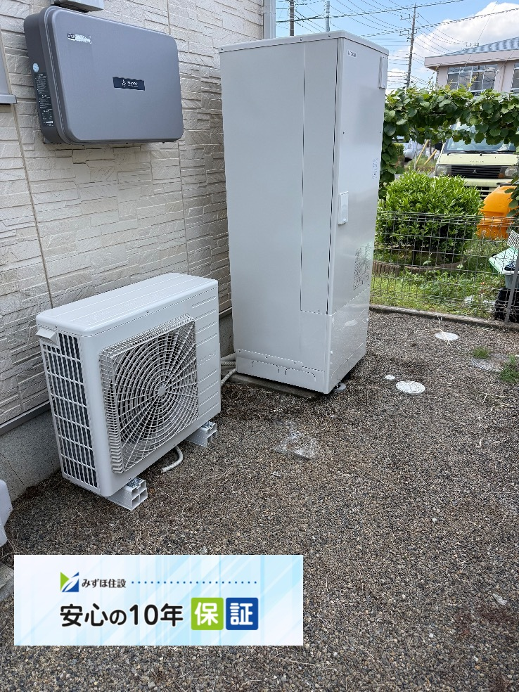 三菱エコキュートSRT-HPT37W5から日立エコキュートBHP-FG37XU|エコキュート交換工事|茨城県かすみがうら市|