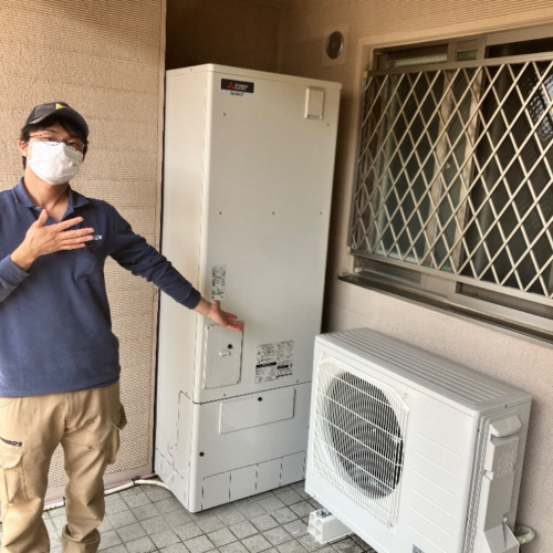 コロナエコキュートCTU-H3014Aから三菱エコキュートSRT-S377|エコキュート交換工事|東京都立川市曙町|マンション|グランツ立川昭和記念公園