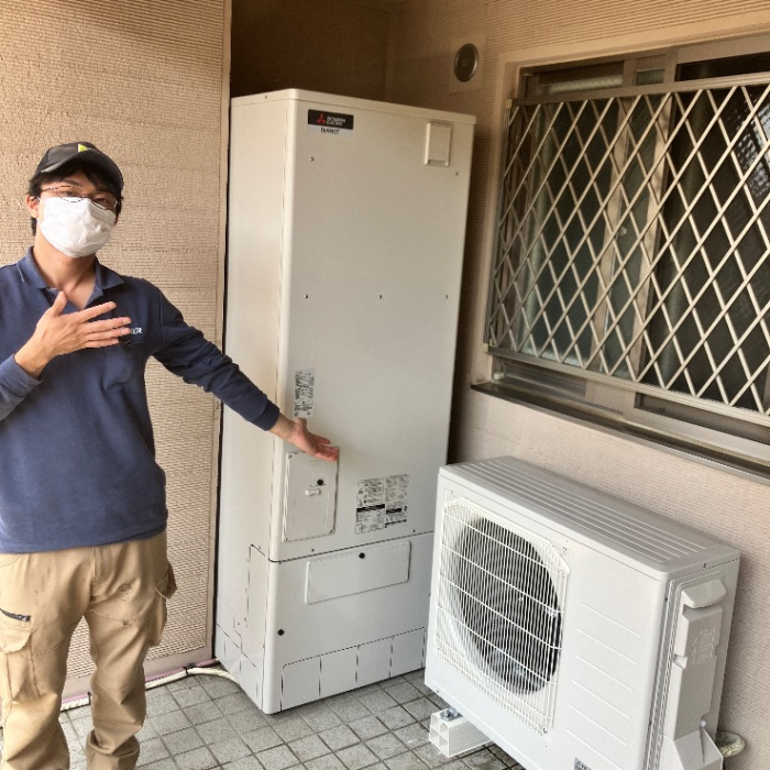 コロナエコキュートCTU-H3014Aから三菱エコキュートSRT-S377｜エコキュート交換工事｜東京都立川市曙町｜マンション｜グランツ立川昭和記念公園