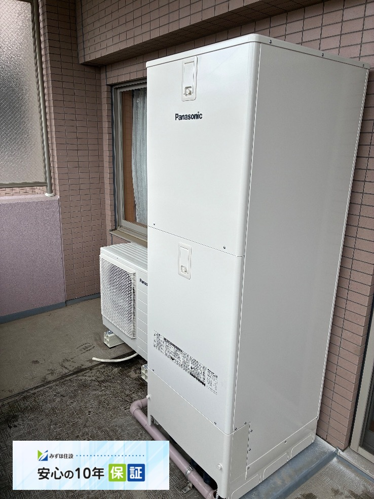 パナソニックエコキュートHE-37K1SからパナソニックエコキュートHE-J37LSS|エコキュート交換工事|埼玉県さいたま市大宮区北袋町|マンション|クリオさいたま新都心