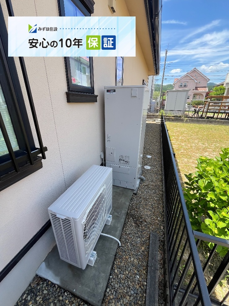 三菱エコキュートSRT-HPT37W8から三菱エコキュートSRT-S377U|エコキュート交換工事|茨木県高萩市上手綱|