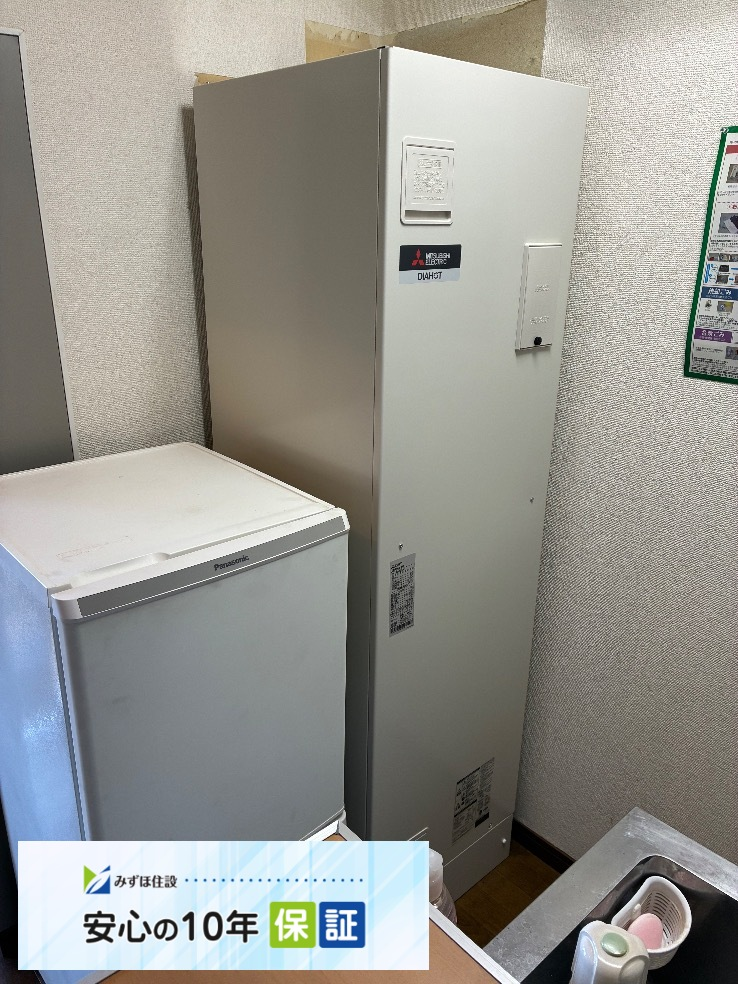 三菱電気温水器SRC-2211Aからコ三菱電気温水器SRG-201G-R|電気温水器交換工事|栃木県宇都宮市|マンション|宇都宮レジデンス
