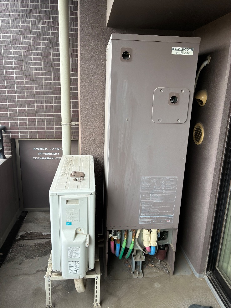 コロナエコキュートCTU-H3014AMからパナソニックエコキュートHE-C30NQS｜エコキュート交換工事｜東京都江東区｜マンション｜東京スイートレジデンス