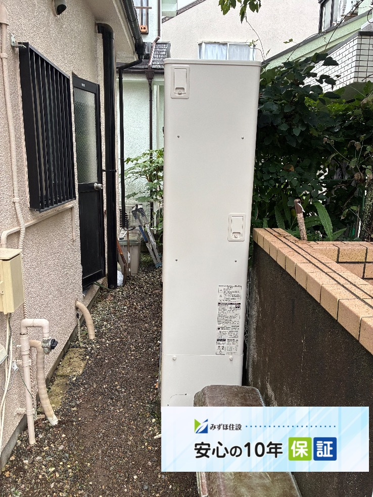 三菱エコキュートSRT-HPT37WZ5からパナソニックエコキュートHE-H37LQS|エコキュート交換工事|埼玉県ふじみ野市|