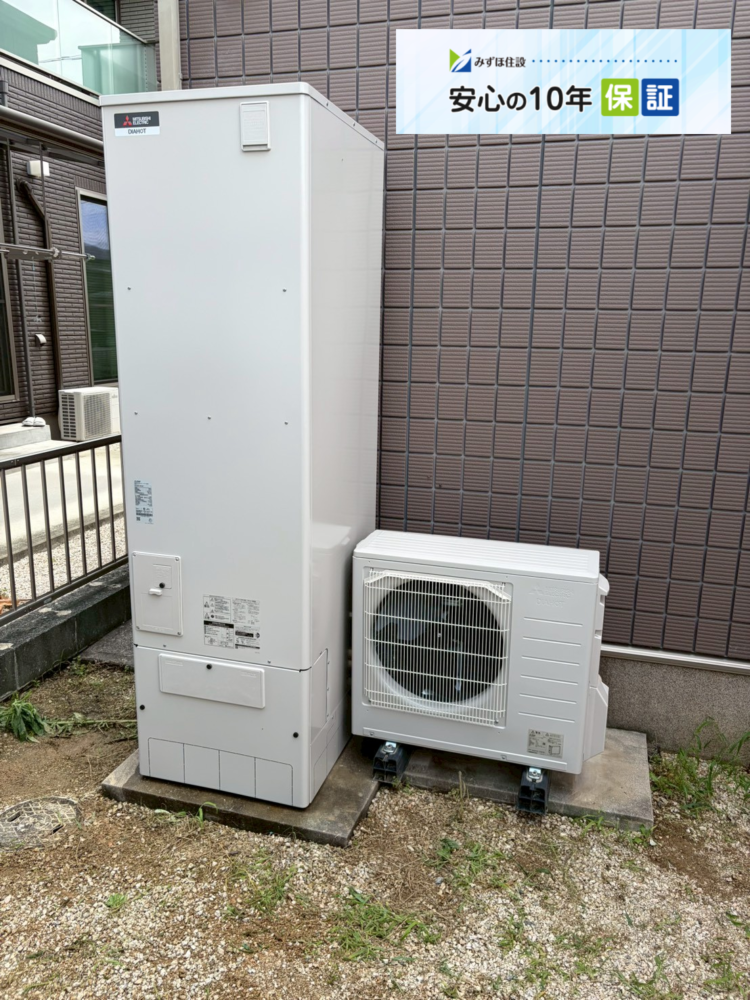 東芝エコキュートHWH-FB370CTから三菱エコキュートSRT-S467|エコキュート交換工事|福岡県久留米市合川町