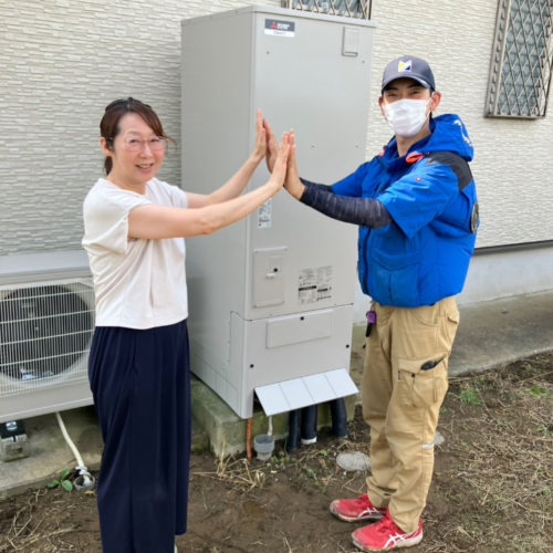 三菱エコキュートSRT-HPT37W5から三菱エコキュートSRT-S377|エコキュート交換工事|埼玉県久喜市八甫|