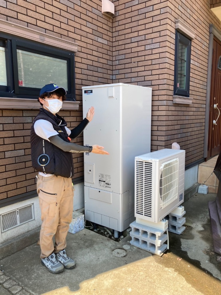 パナソニックエコキュートHE-SU37LQから三菱エコキュートSRT-S377U|エコキュート交換工事|千葉県八千代市大和田|