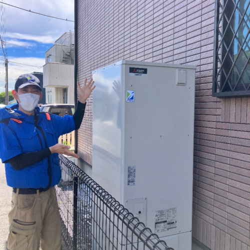 三菱エコキュートSRT-HP37W6から三菱エコキュートSRT-S377U|エコキュート交換工事|埼玉県北葛飾郡杉戸町|