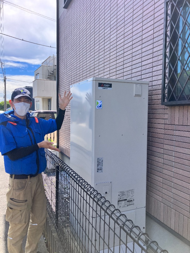 三菱エコキュートSRT-HP37W6から三菱エコキュートSRT-S377U|エコキュート交換工事|埼玉県北葛飾郡杉戸町|