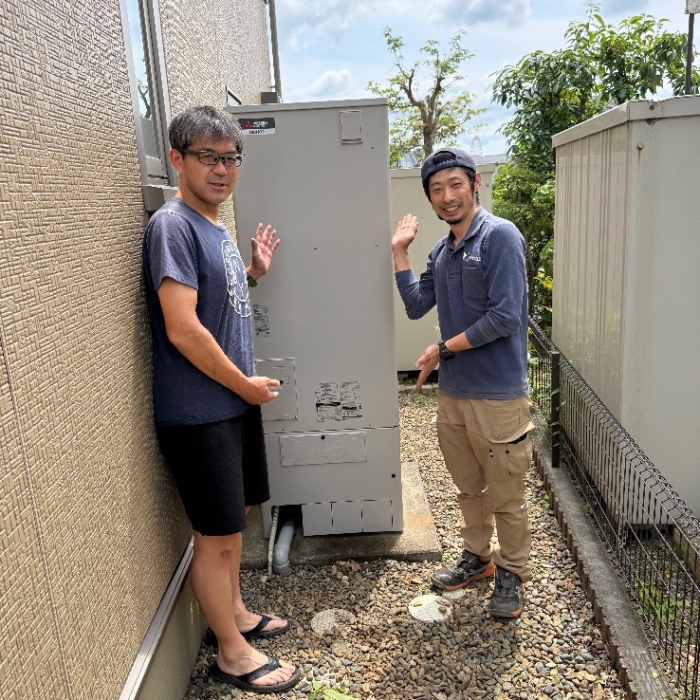 三菱エコキュートSRT-HPT37WX5から三菱エコキュートSRT-S377｜エコキュート交換工事｜千葉県印西市牧の原｜セキスイハイム