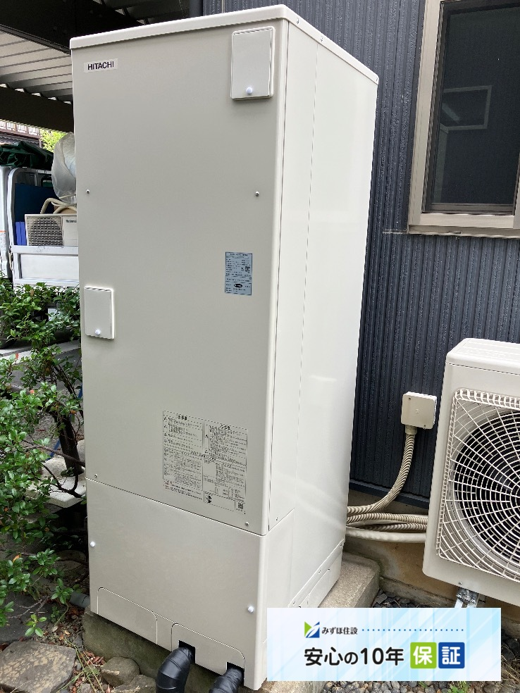 パナソニックエコキュートHE-F37AQから日立エコキュートBHP-F37TU|エコキュート交換工事|長野県上田市古里|