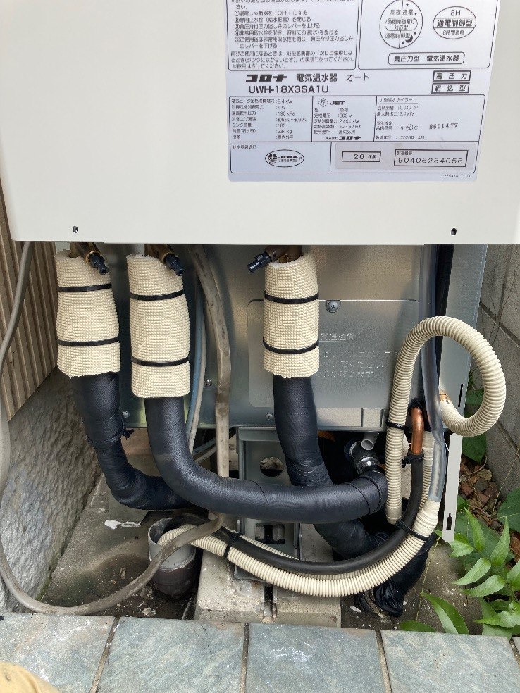 コロナ電気温水器HE-30C4QMからコロナ電気温水器UWH-18X1SA1U|電気温水器交換工事|東京都杉並区南荻窪|マンション|コンフォルト・南荻窪