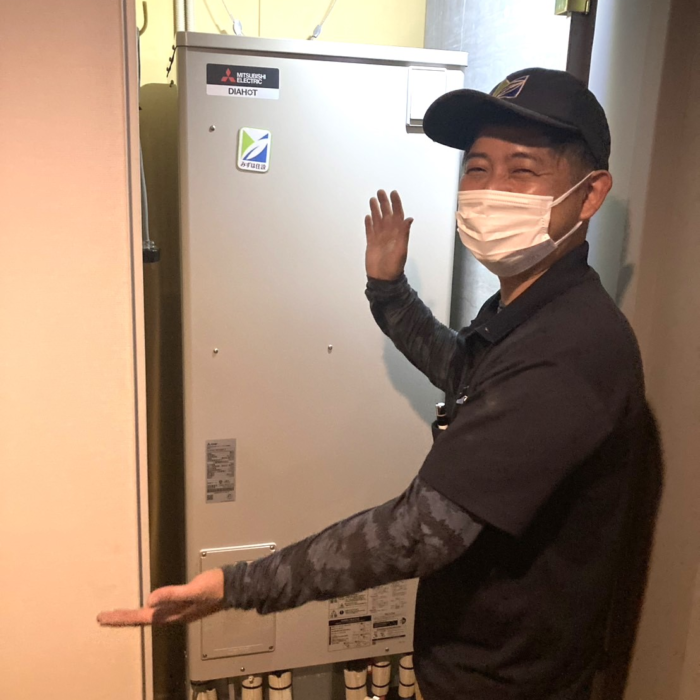三菱エコキュートSRT-HPT30WD5から三菱エコキュートSRT-W306D-2｜エコキュート交換工事｜神奈川県川崎市中原区新丸子東｜マンション｜パークシティ武蔵小杉ザ・グランドウィングタワー