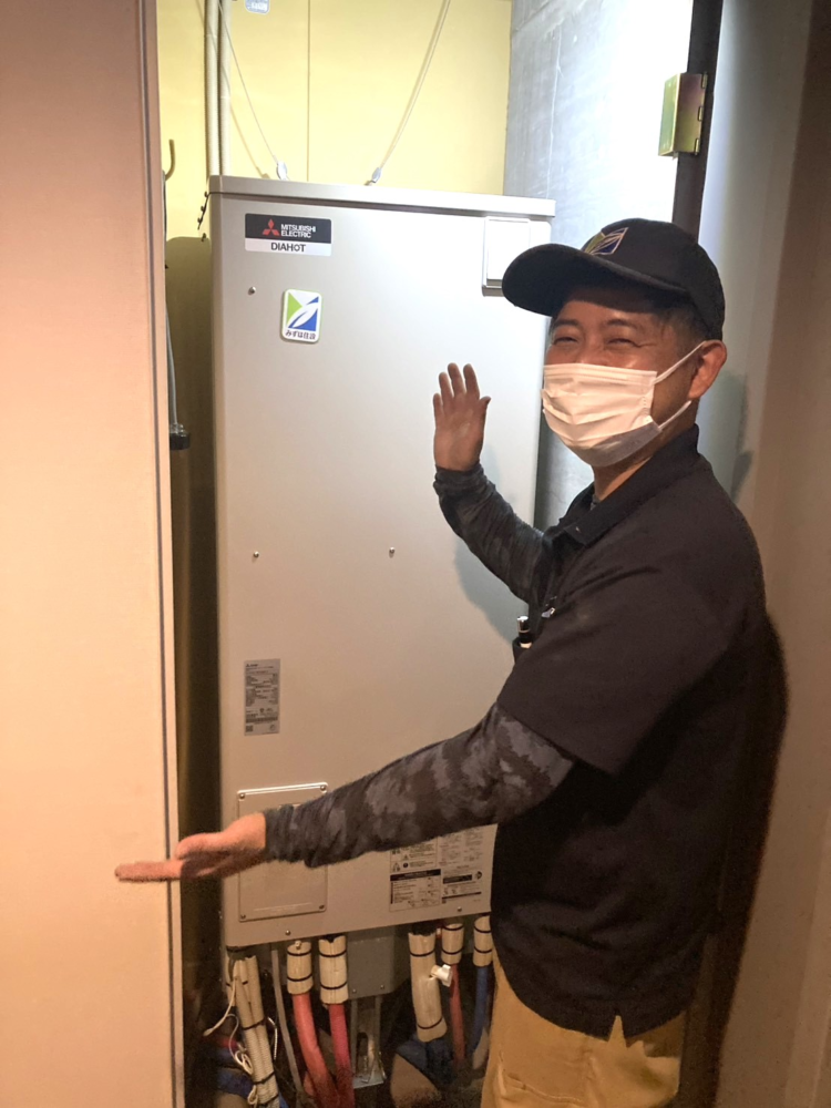 三菱エコキュートSRT-HPT30WD5から三菱エコキュートSRT-W306D-2｜エコキュート交換工事｜神奈川県川崎市中原区新丸子東｜マンション｜パークシティ武蔵小杉ザ・グランドウィングタワー