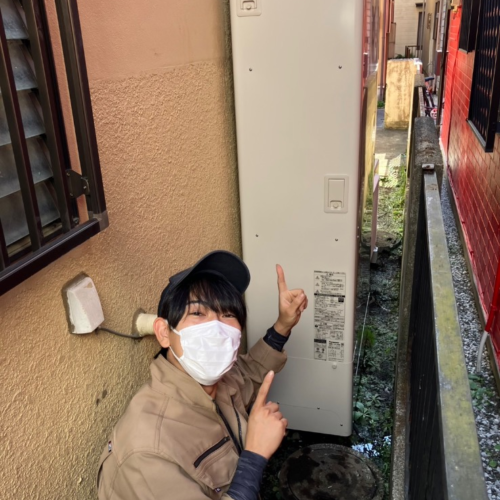 三菱エコキュートSRT-HPT37WZ2からパナソニックエコキュートHE-H37LQS|エコキュート交換工事|神奈川県相模原市中央区|